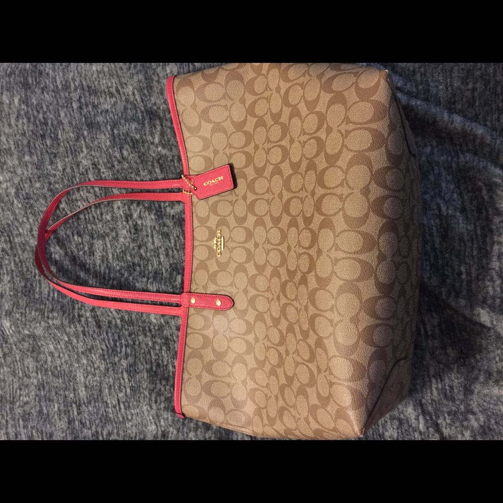 Reversible Brown & Red Coach Bag